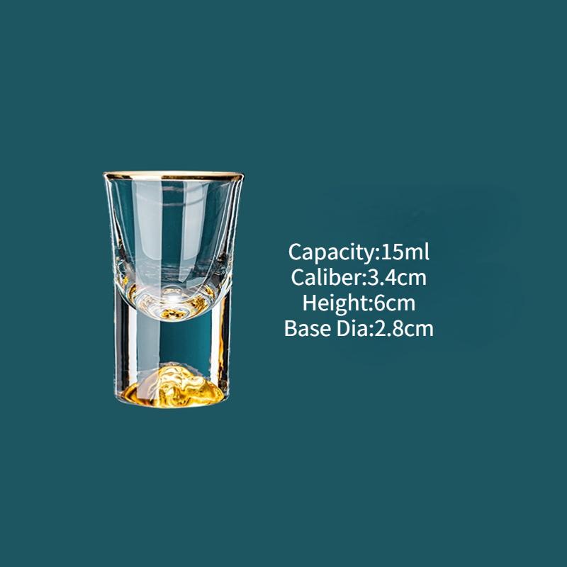 

1/2Pcs Shot Glass Crystal Gold Foil Shot Glasses Chinese Style Sake Glasses For Wine Vodka Glasses Double Glass Wine Cup For Bar 101-200ml