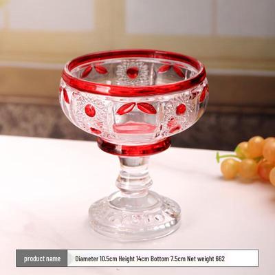 Flavinmci Hand-Painted Crystal Glass Pedestal Bowl