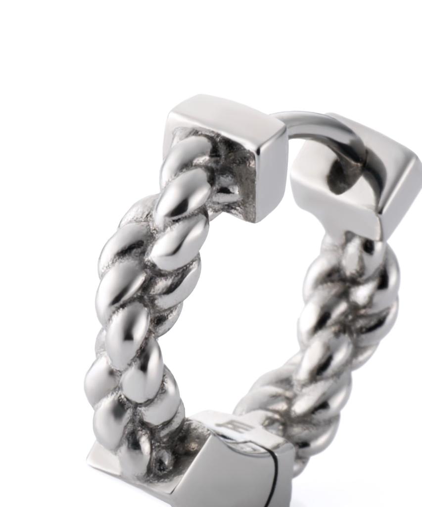 Lionheart LH-1 Rope Chain Hoop Earrings (Single) [Limited Edition] Surgical Stainless Steel (Hypoallergenic)