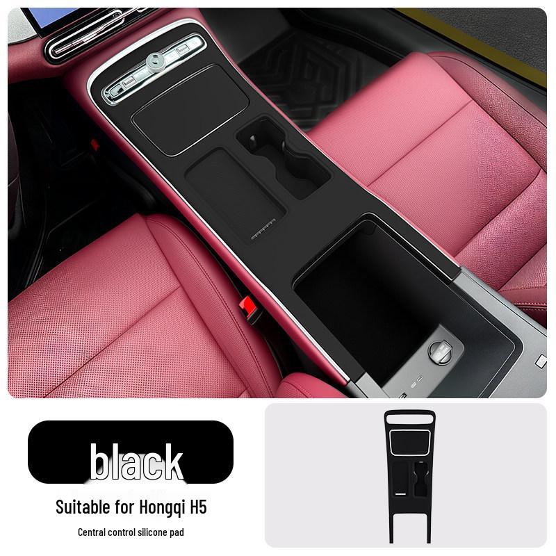 Silicone Protective Mat for 26 Hongqi H5 Models: Door Handle Grip, Slot Storage, & Window Lift Panel