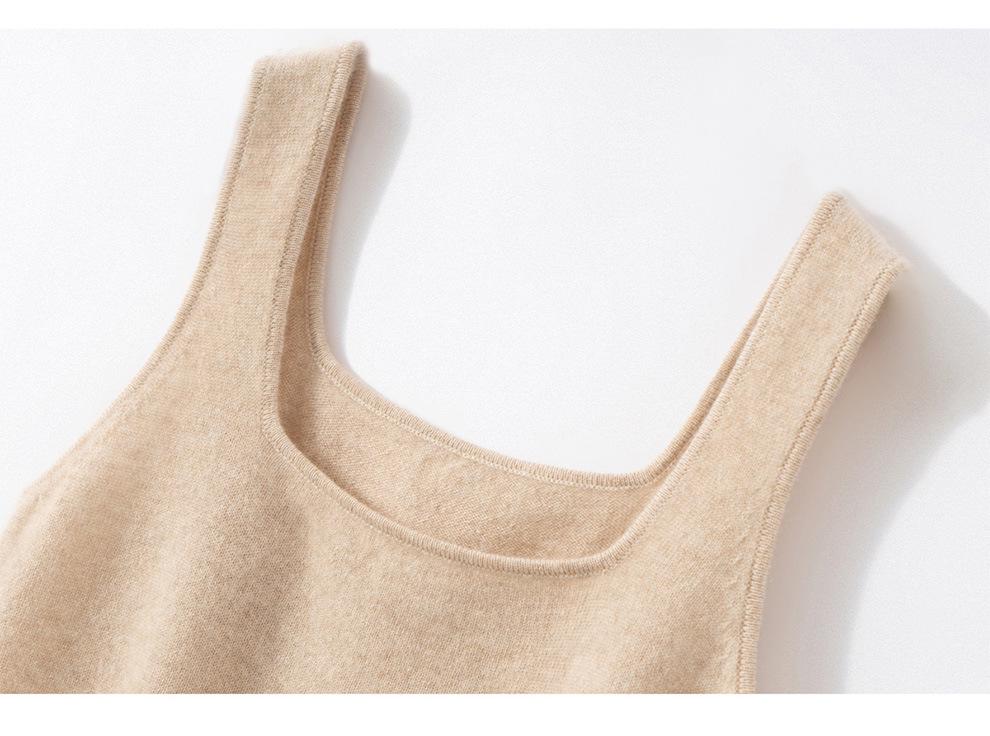 Women's 100% Pure Cashmere Round Neck Knit Camisole Vest