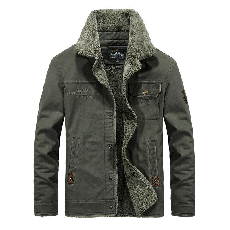 Giacca invernale da uomo di grandi dimensioni in cotone, da usare all'aperto, casual, militare