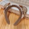 Women Hairband Bowknot Bear Furry Birthday Party Photo Booth Props for Girls