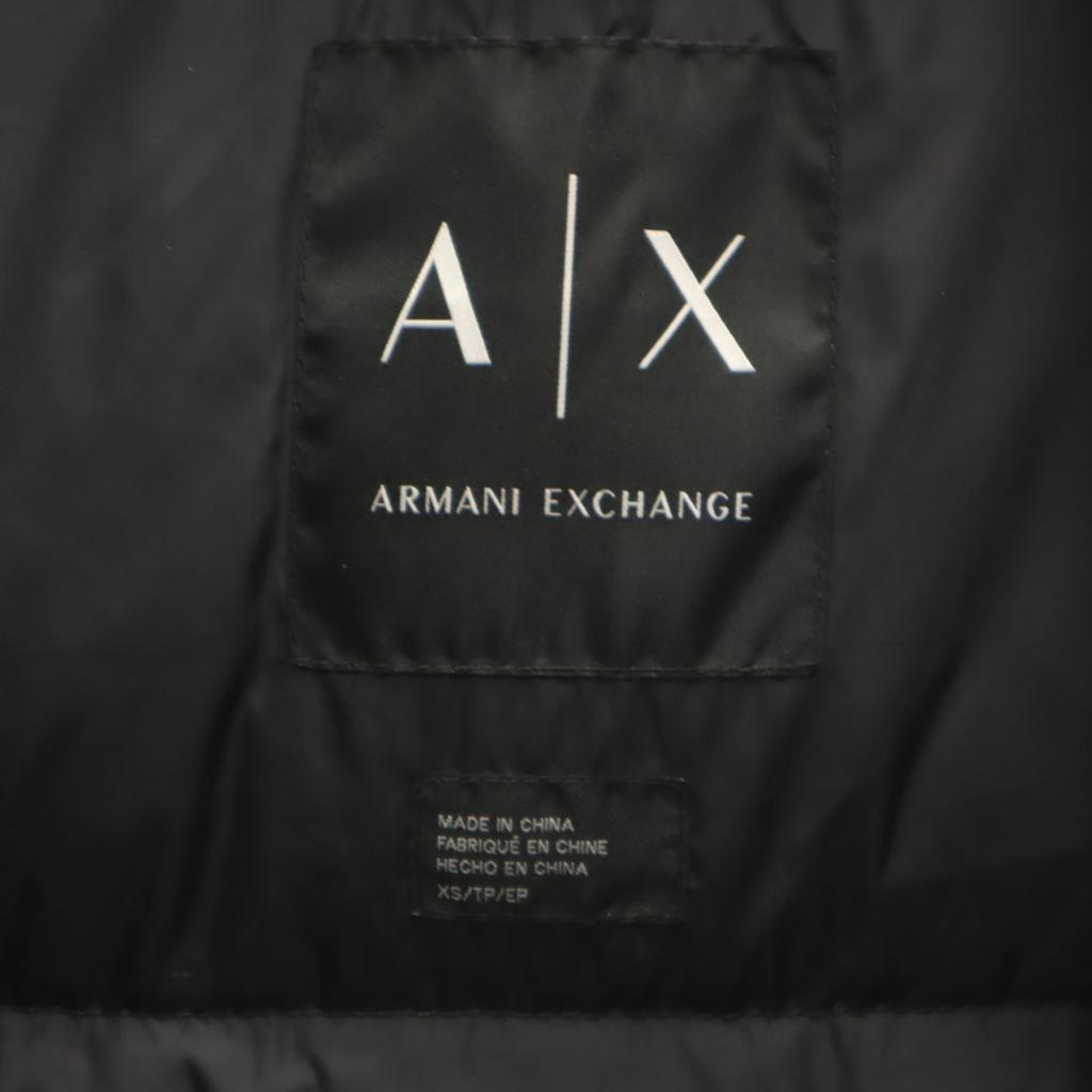 Armani Exchange Leather Switching Down Jacket XS Black Men's Used
