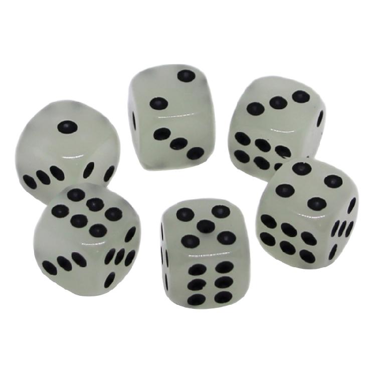 Round Corner Luminous-Dices Set D6 6Sided Glow in The Dark Dices Die for DND-RPG