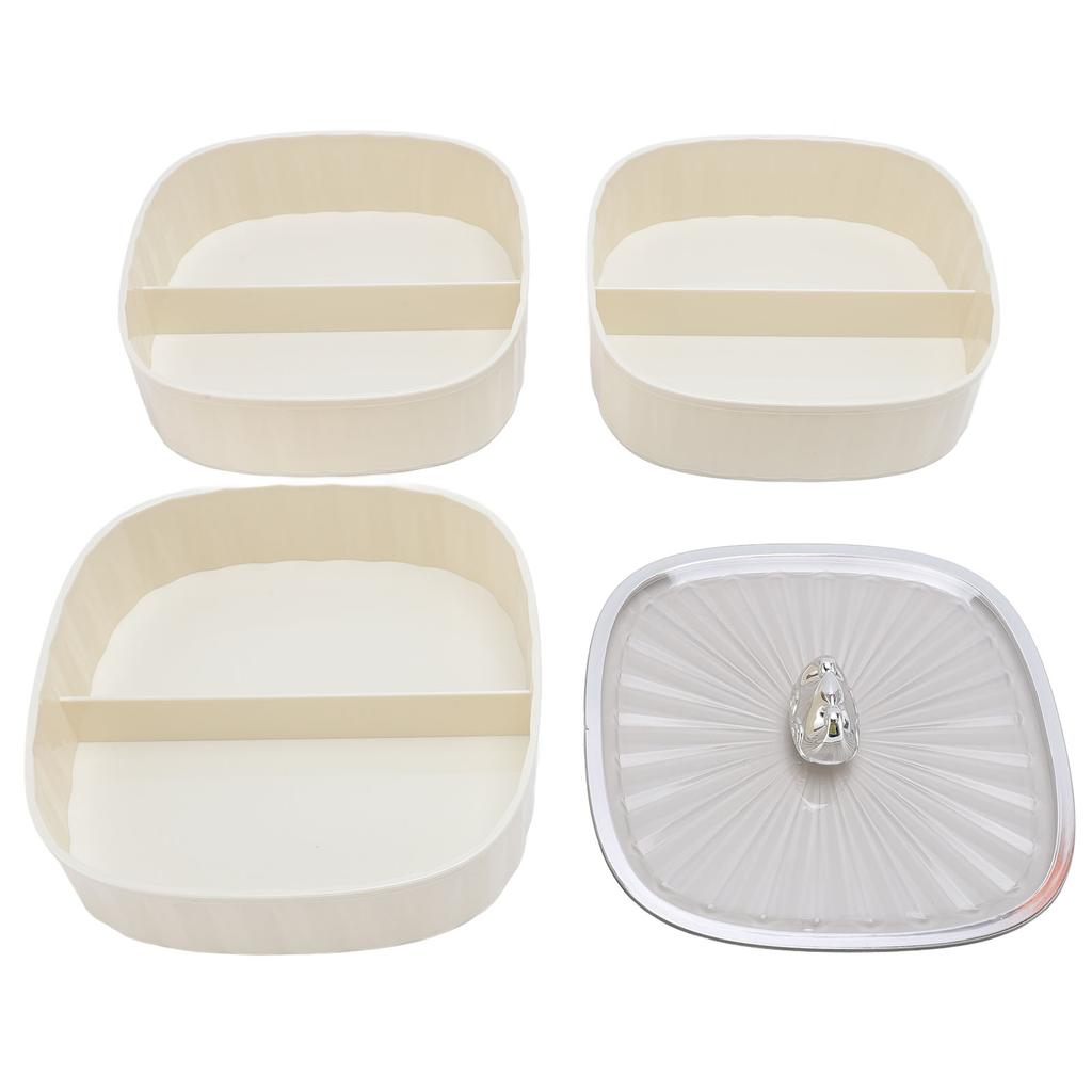 Dry Fruit Tray 3 Layer Multi Compartments Divided Serving Tray Storage Container for Stud Earrings Rings Necklaces Nuts