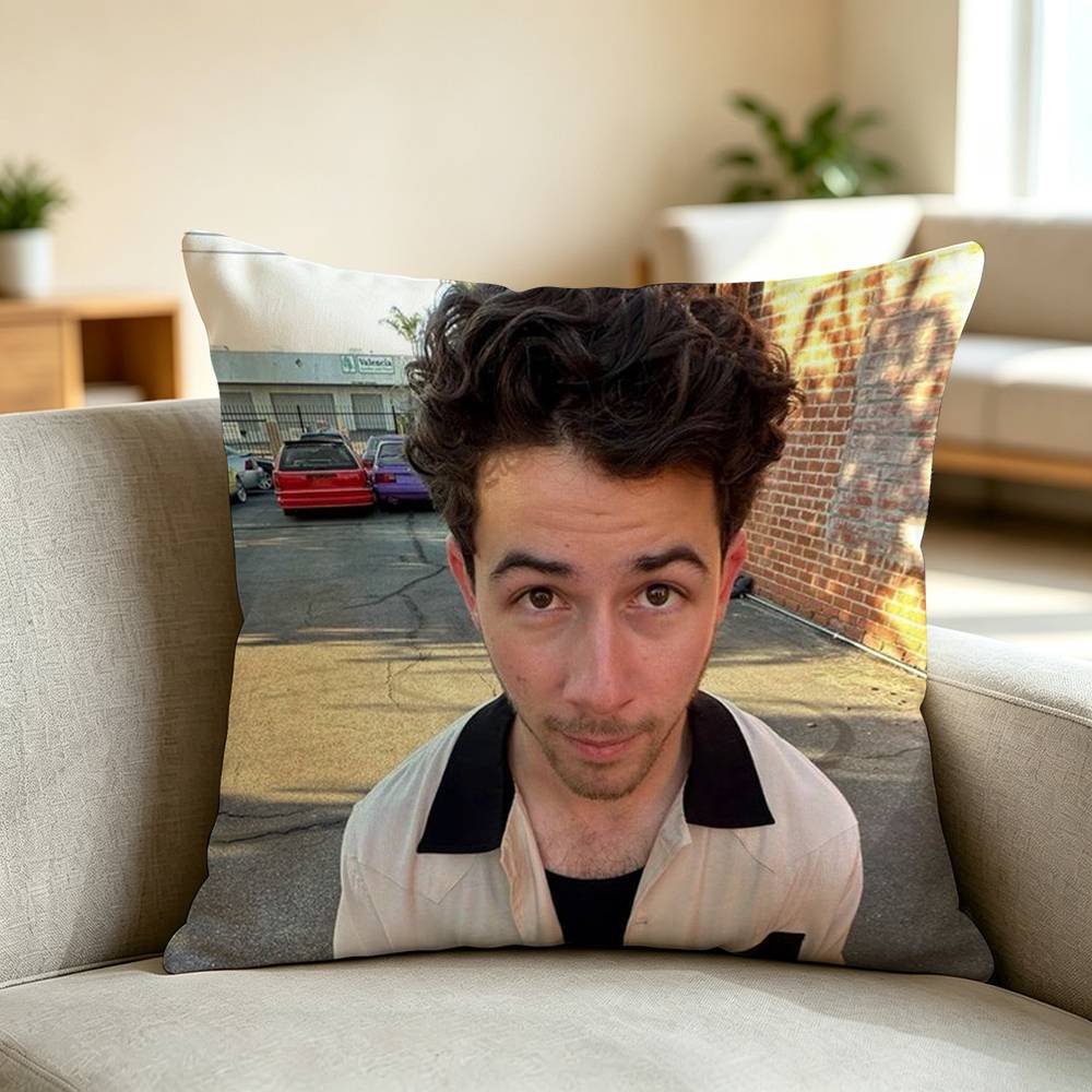 P-Pop Rock Trio Band J-Jonas Brothers Square Double-Sided printed Pillow Case Bedroom Bedside Pillow Sofa Cushion Cover
