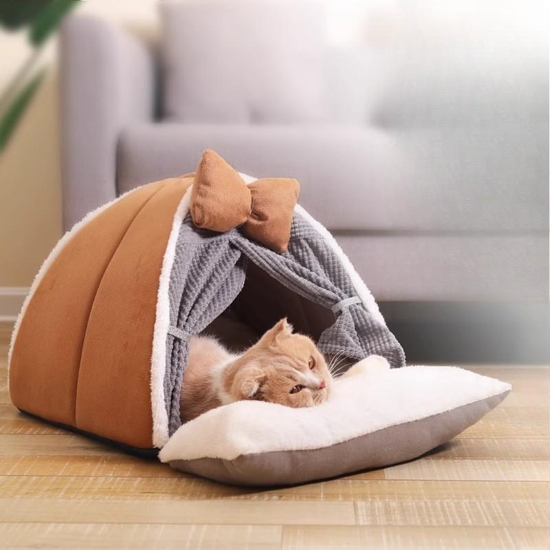 

Кошачье гнездо всесезонное универсальное зимнее кошачье гнездо закрытое для кошек и котят лежанка для котят палатка для кошек зимние теплые принадлежности L-