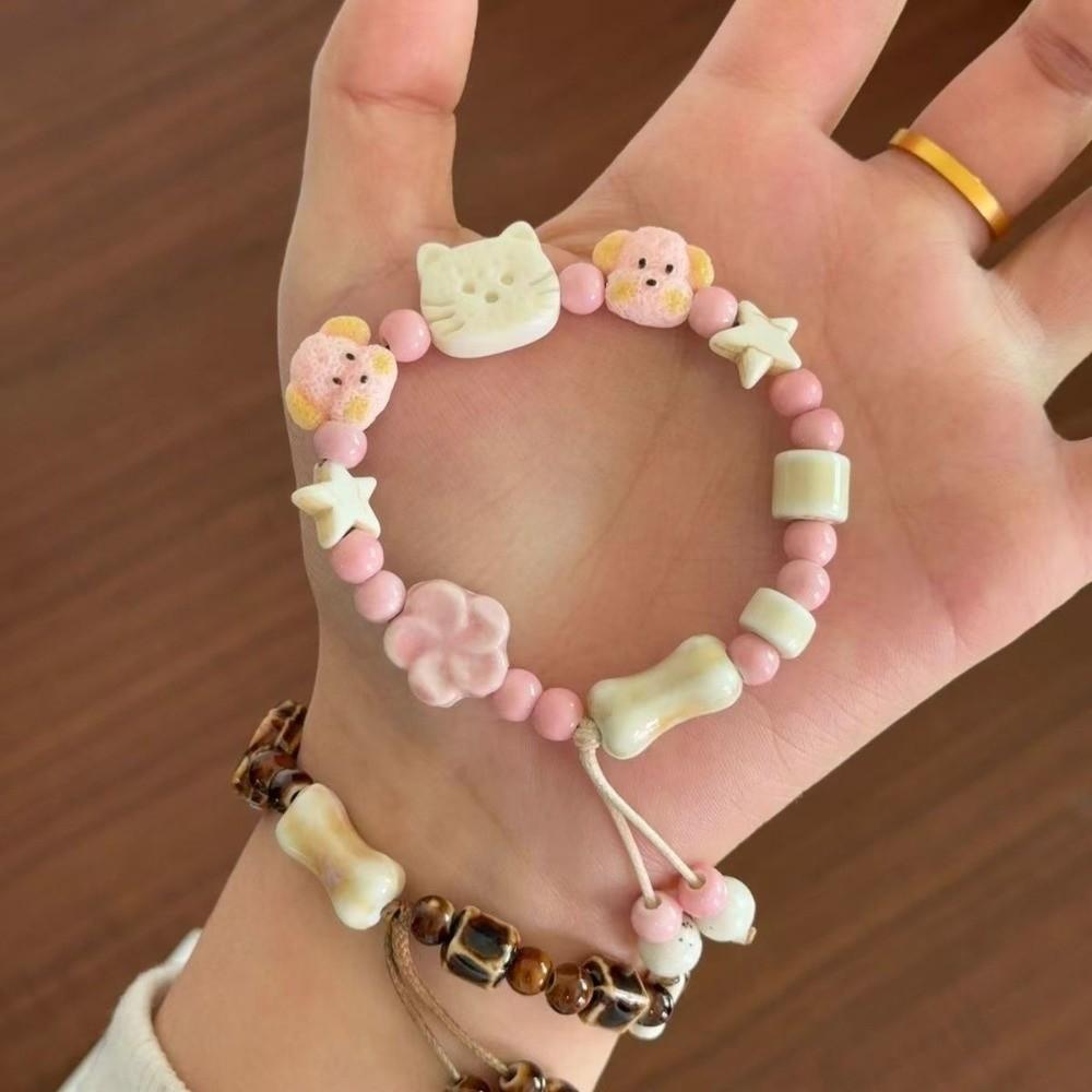 Star Cat Beads Bracelet Cute Biscuit Bear Bracelet Creative Friendship Bracelet Hand Accessory