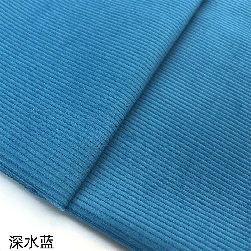Pure Cotton Corduroy Fabric Medium Striped By The Meter for Clothes Dresses Pants Coats Sewing Cloth Soft Breathabe White Blue