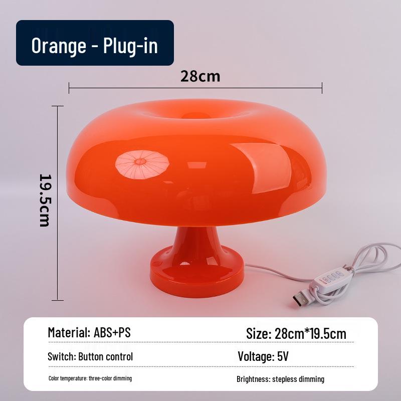 Danish Mushroom Table Lamp: Elegant Living Room & Bedroom Night Light, Popular Decorative Accessory.