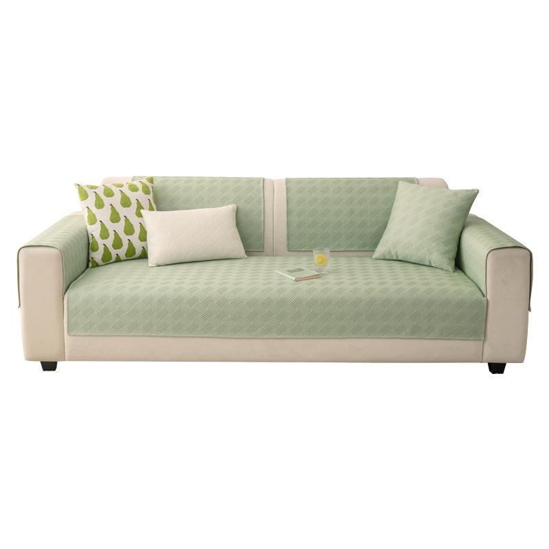 Cream Wind Ice Silk Sofa Cushion Summer 2025 New Mat Seat Cushion Fixed Non-slip Straight Row Summer Cover Towel