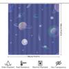 Space-Themed Shower Curtain With Rings And Planets Lavender Color For Bathroom Decoration!