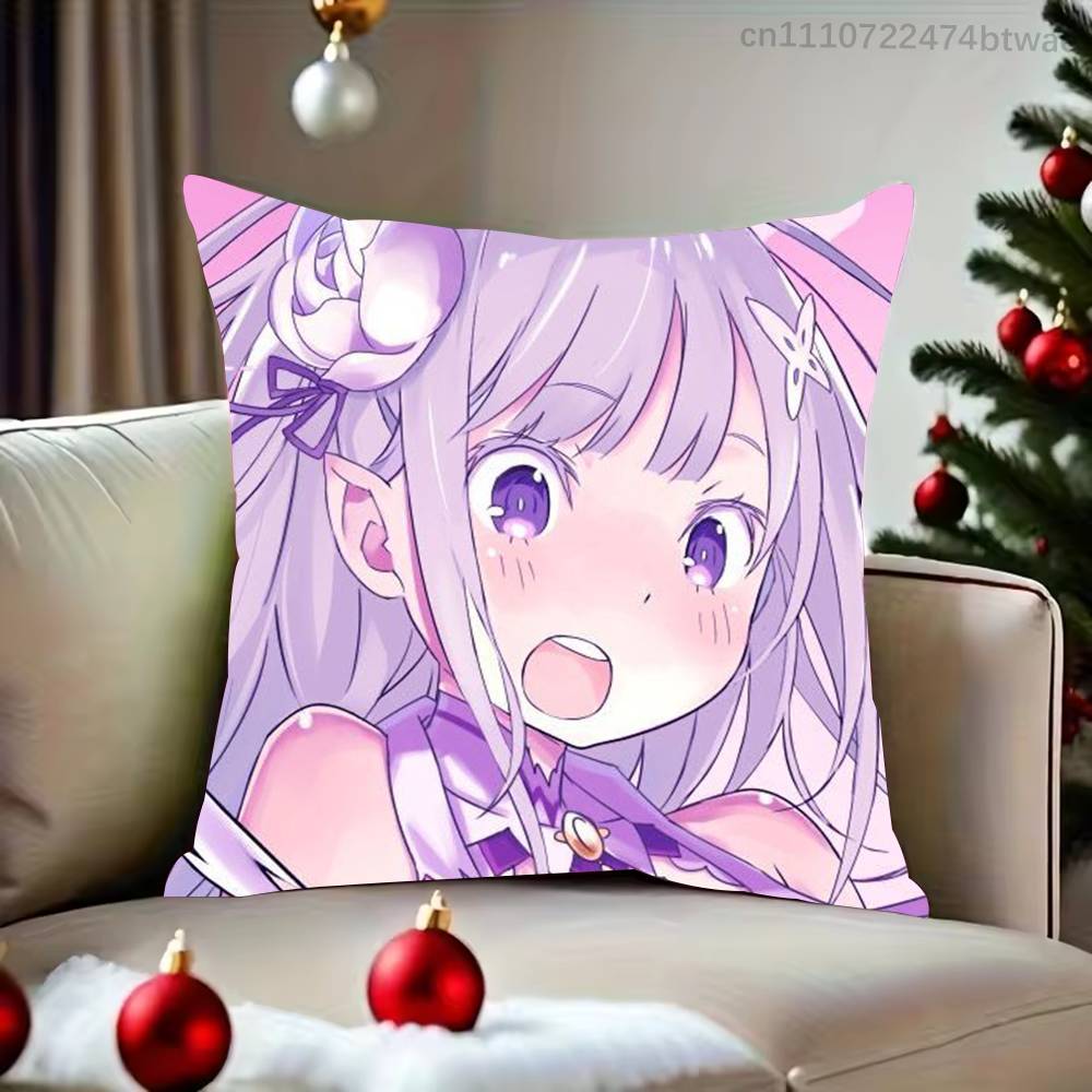 ReZero EEmilia Tan Pillowcases Cute Funny Pillow Case For Wedding Party Home Decor Comfy Pillow Cove