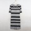 Sunshine House Summer Export European and American Plus Size Women's Clothes Elegant Stripes Color Matching Plaid Knitwear Short Sleeve Dress