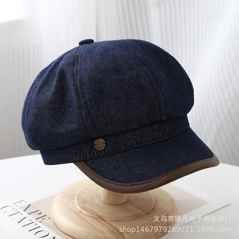 Autumn and winter new fashion octagonal hat children's trendy versatile British retro sunscreen beret