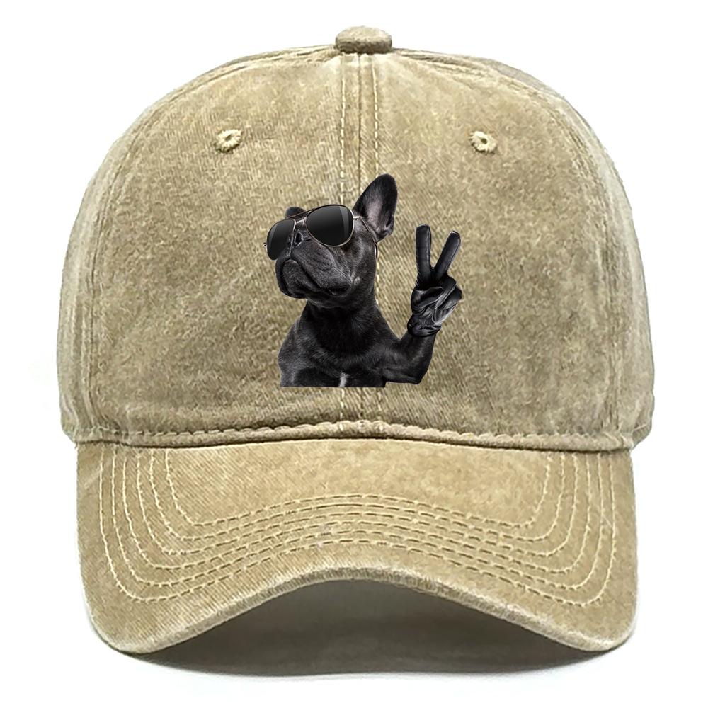 Cool Dog In Sunglasses Print Adjustable Sun Hat Sports Hat Headwear Leisure Snapback Baseball Cap Perfect For Outdoor Sports