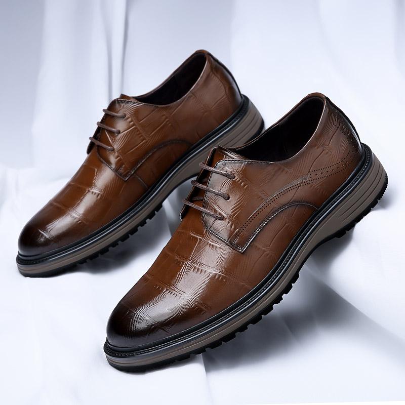 

Брендовая мужская обувь из натуральной кожи ручной работы, лето-осень, высокое качество, дышащие, мягкие, мужские туфли на плоской подошве, размеры 38-44 38