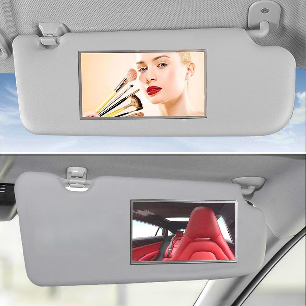 Car Sun Visor Vanity Stainless Steel Auto Makeup Unbreakable Rearview Sunshade Cosmetic Mirror Mirror, Mirror,