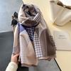 Luxury Winter Imitation Wool Scarf Women Cashmere Warm Pashmina Brand Foulard Female Shawls Wraps Thick Soft Bufanda Scarves