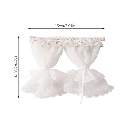 1:12 Dollhouse Miniature Lace Window Curtain Doll Home Door Curtains Bedroom Furniture Decor Toy Micro Life Scene Decor