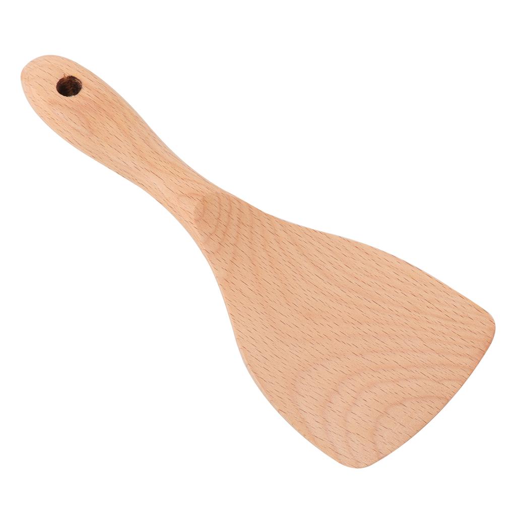 1pc Wooden Rice Shovel Natural Wood Cooking Spatula Non-Stick Kitchenware For Home Restaurant Hotel Use Wooden Kitchenware For