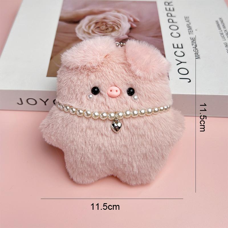 Cute Cartoon Plush Pig Keychain Creative Sunglasses Pig Doll Keychain Kawaii Stuffed Toy Backpack Pendant Decoration Gifts