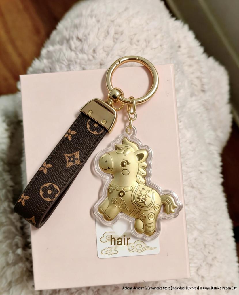 Small Horse Phone Charm Keychain - Cartoon Zodiac Ornament & New Year Gift