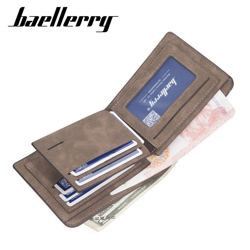 Baellerry Men Fashion Short Wallets Classic Vintage Design Card Holder for Man Male Purse Wallet Casual Business Money Clips