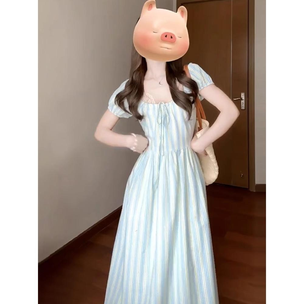 

Elegant Striped Slimming Dress for Women – Spring High-End Fashion XL (110-120 jin)