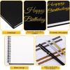 Birthday Guestbook with Pens Stickers Happy Birthday Signature Book 8.3 X 6.5 Inch Black Gold Birthday Guestbook for Birthday Photobooth Photo Strips