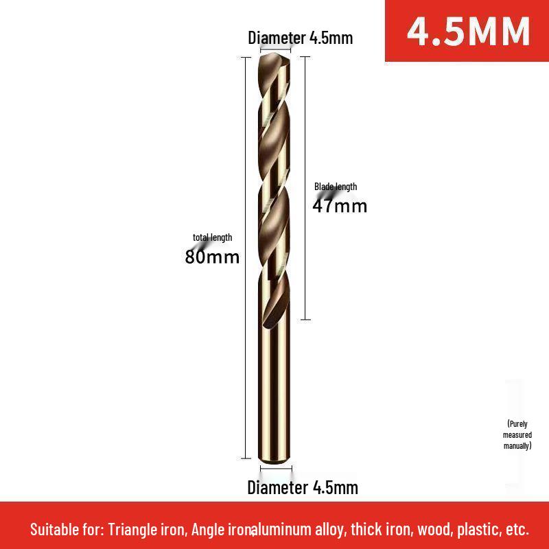 Cobalt Stainless Steel Twist Drill Bit Set for Metal, Aluminum, and Angle Iron