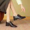 Basic Women Pumps Round Toe Mature Genuine Leather Office Lady Shoes Woman Lace-Up Thick Heels 2024 Spring Summer New Boots