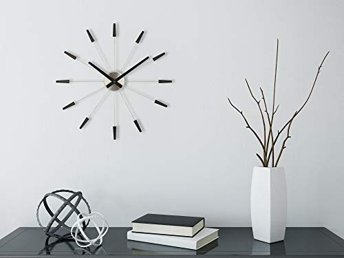 NeXtime wall clock "PLUG INN", very quiet, black, stainless steel, ø58 cm