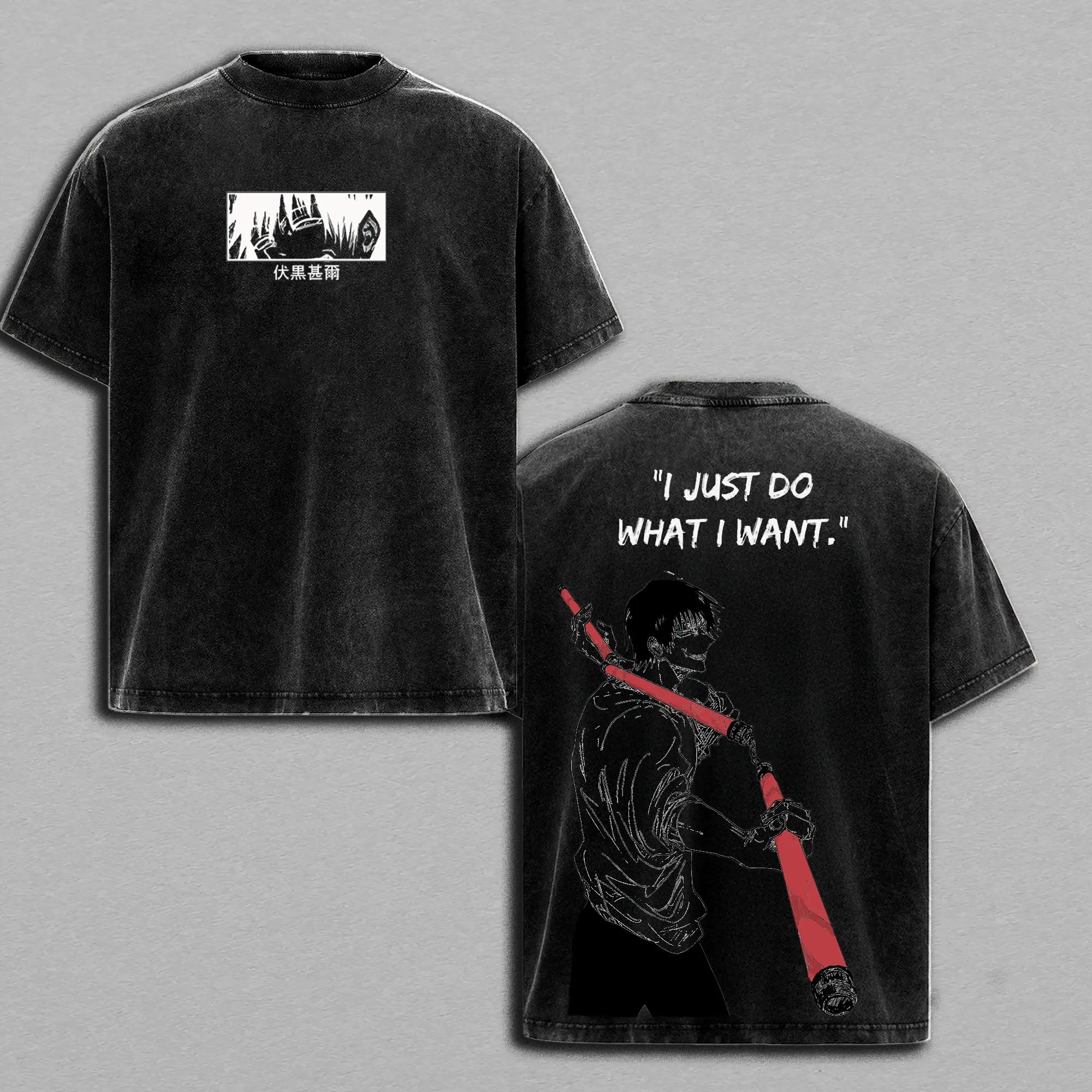 

Fushiguro Toji Jujutsu Kaisen T-shirt For Men s Clothing Anime Washed Oversized T Shirt Summer Short Sleeve Cotton Tees Tops XXL