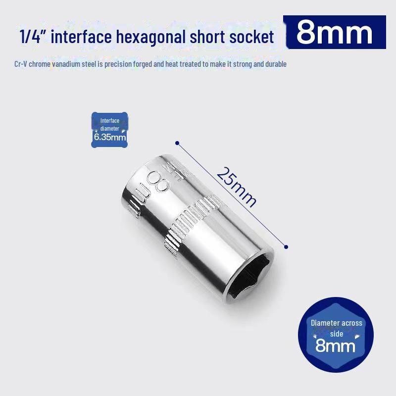 Xiaofei 1/4-Zoll-Sechskant-Steckschlüsselsatz: 6,3 mm – 14 mm Ratschenschlüssel für Autoreparaturen