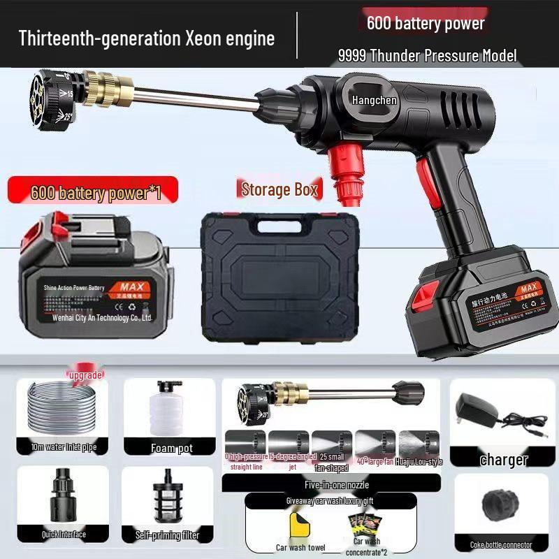 Rechargeable Cordless High-Pressure Car Washer with Powerful Lithium Battery