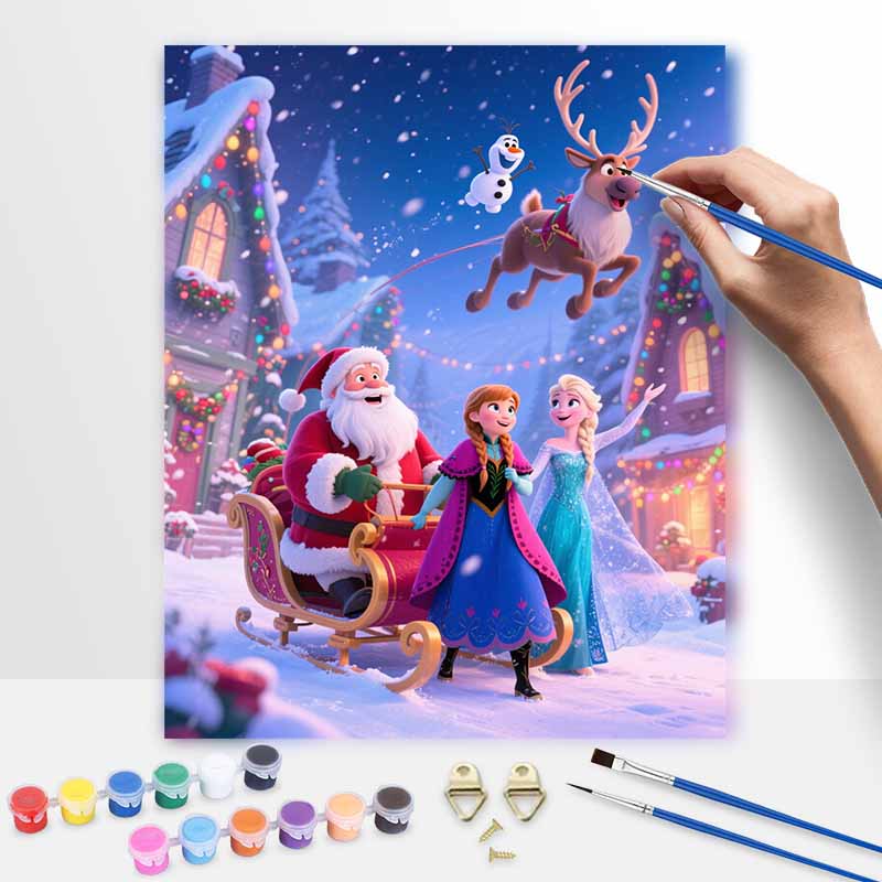 Disney oil painting painting art handmade painting kit Santa Claus Frozen Olaf reindeer home decoration birthday gift 20x30cm