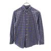 Check Pattern Long Sleeve Button Down Shirt L Blue Kid's Used