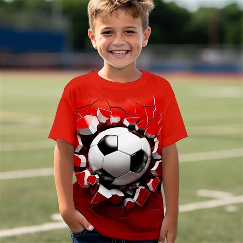 

Kids Adult Football Pattern 3D Printed T-shirt Summer Women s and Men s Casual Outdoor Girl and Boy Short Sleeve Tees Top Clothing 110
