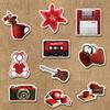 10/30/52pcs INS Retro Red Cartoon Stickers Vintage Y2K Downtown Decal DIY Notebook Stationery Journal Aesthetic Graffiti Sticker