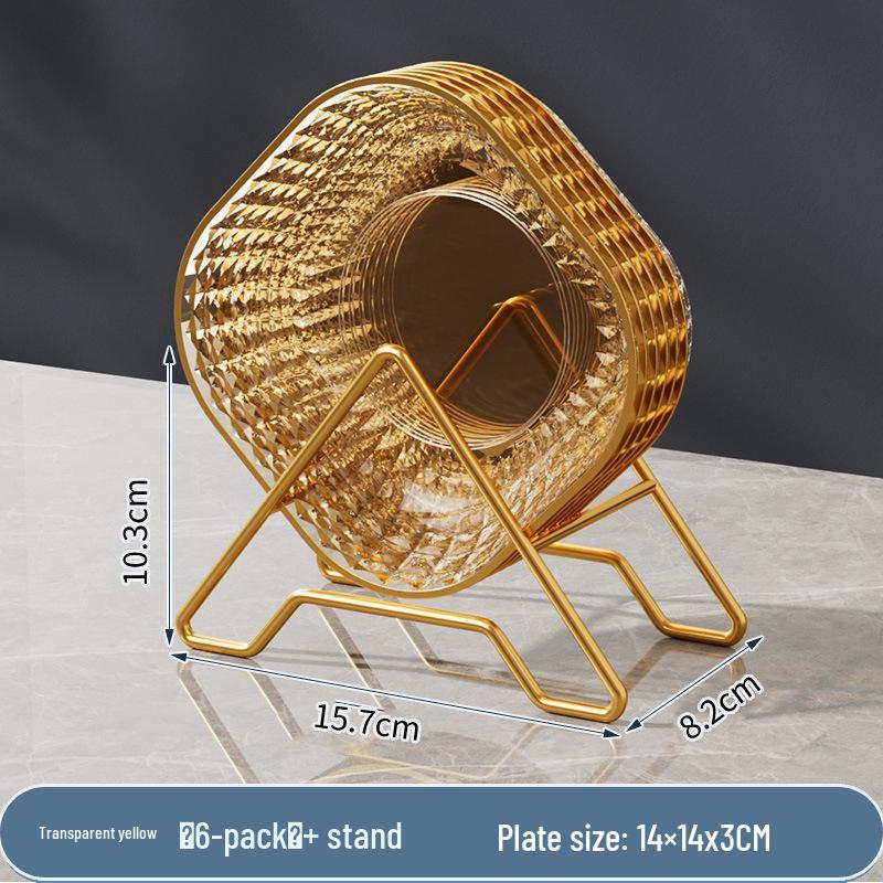 Transparent Gold Rim Fish Bone Dish Holder Set, Easy To Clean, Multipurpose for Living Room