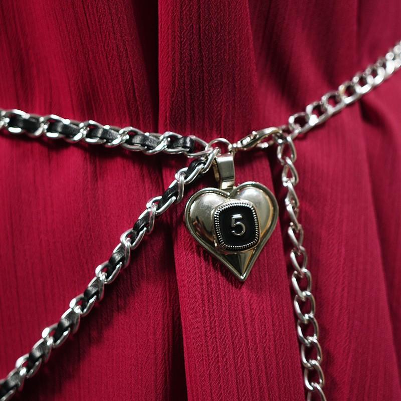New Small Fragrance Style Retro Style Love Waist Chain Accessories Women S Chain Belt Decoration with Dress Metal Belt