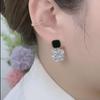 2023 Classic Black Square Diamond Earrings - Retro Style