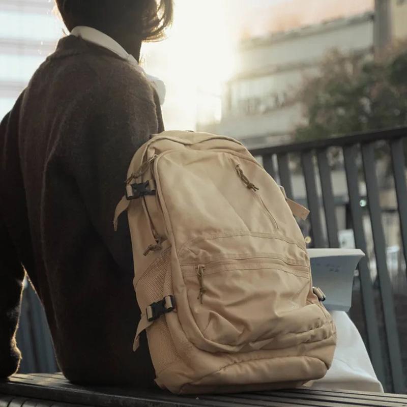 Converse Unisex Casual Sports Zipper Large Capacity Polyester Backpack Unisex backpack Light-Brown 10026114-A02