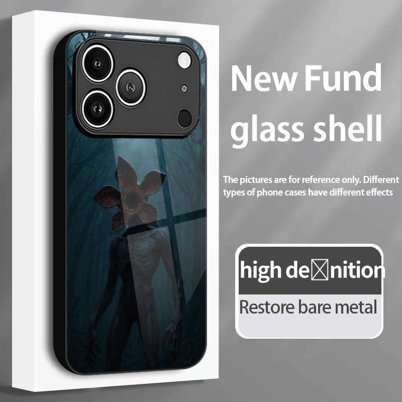 Creative Design Tempered Glass Phone Case Suitable for iPhone17 16 15 14 13 12 11Pro/Max/Plus Anti Drop and Shockproof Backcover