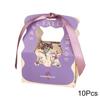 10Pcs Gift Handbag Portable Candy Box Handheld Silk Ribbon Foldable Packaging Bags Wedding Souvenir Boxes Birthday