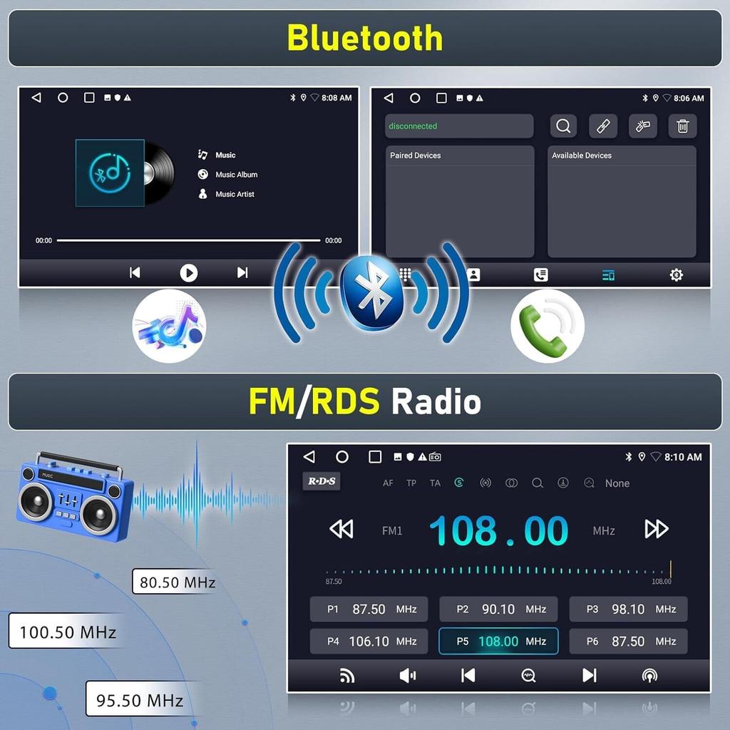 IBEAFILLY Car Radio 9 Inch CarPlay Android 13 GPS for FIAT PANDA 2013-2020 with Rear View Camera 2GB+32GB