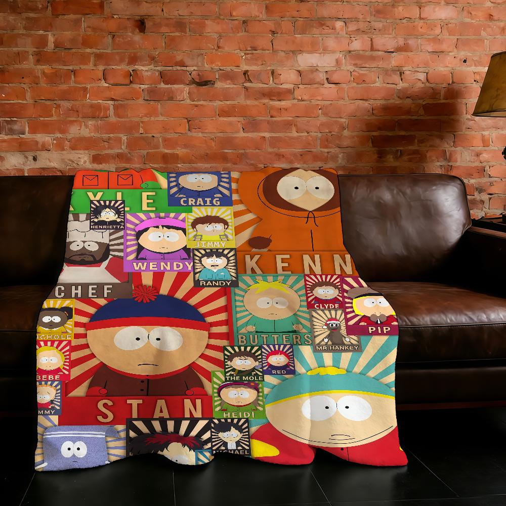 Blanket Super Warm Comfortable Plush Throw S-SOUTH-ES Blanket P-PARK-ES Child Home Sofa Bedroom Cartoon Gift 75X95CM
