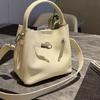 Real Leather Women's Bag Top Layer Cowhide Large Capacity Bucket Fashionable Versatile Hand-held Single Shoulder